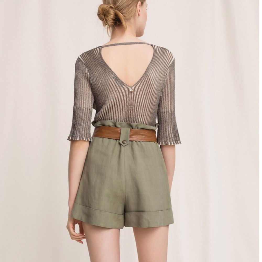 Twinset Canvas and faux leather shorts - Picture 4 of 7